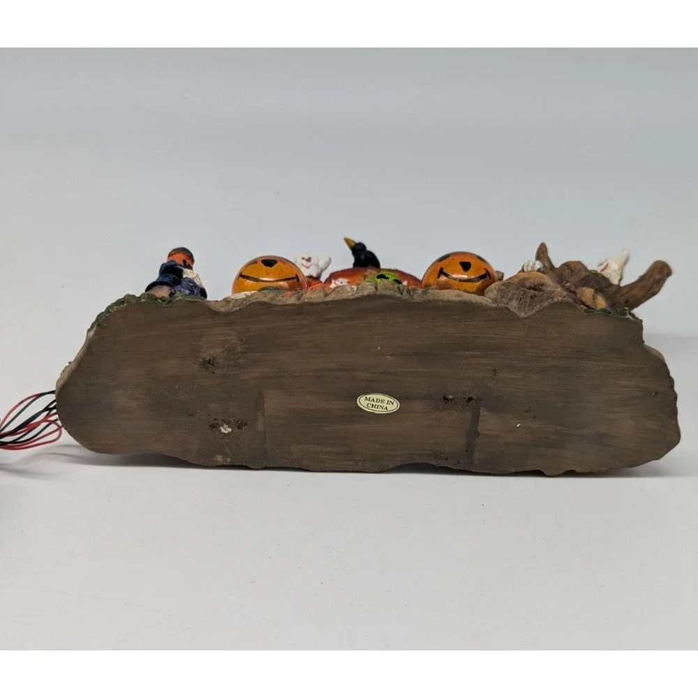 Vtg Spooky Hollow Ghost Town Lighted Gateway Porcelain Halloween Village Welcome